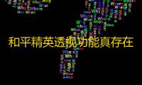 和平精英透视功能真存在 
？透视辅助多为虚假宣传陷阱